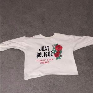 Quarter Sleeve Rose Crop Top